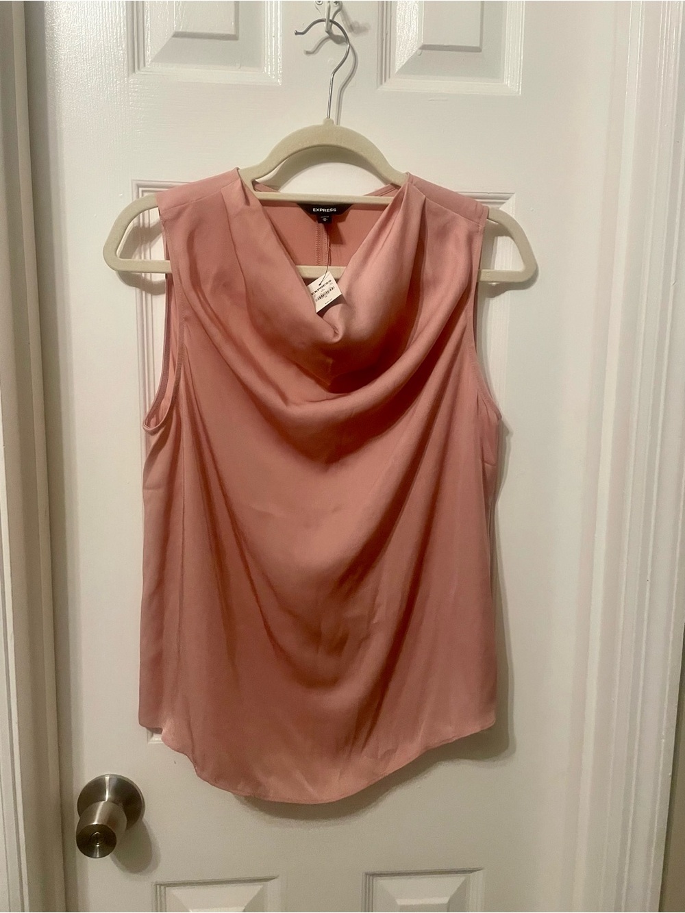 Express Sleeveless Draped Cowl Neck Top - Rose